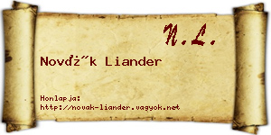 Novák Liander névjegykártya